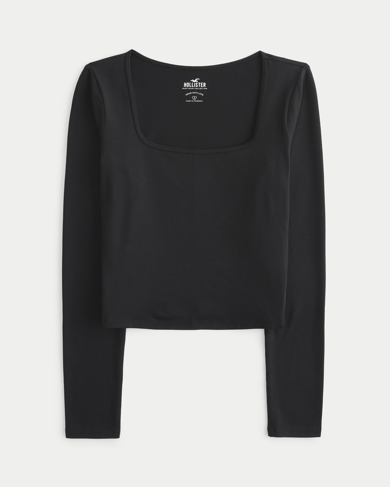 Hollister T-shirt Black Long-Sleeve: Buy Online at Best Price in