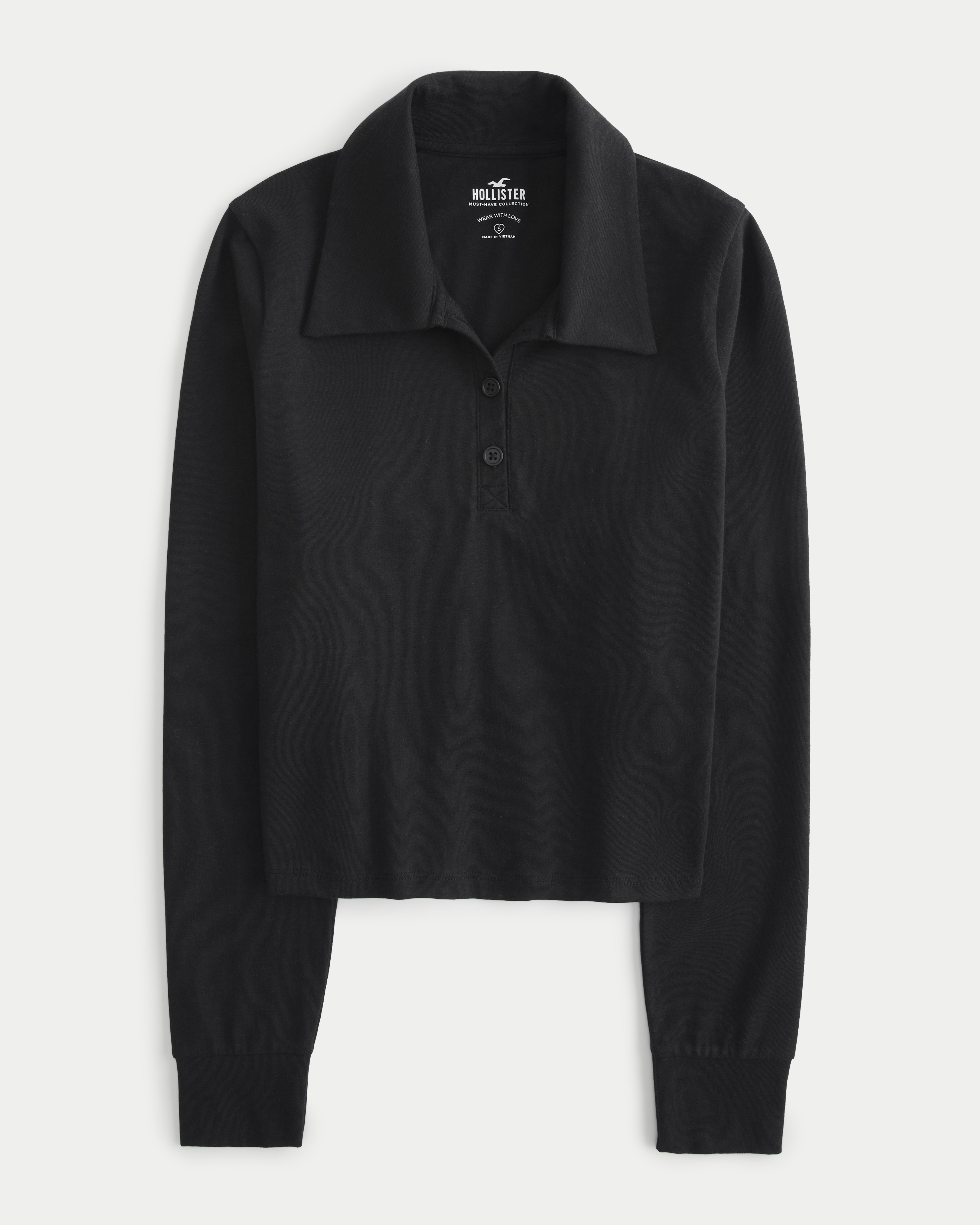 Black long sleeve hollister shirt best sale