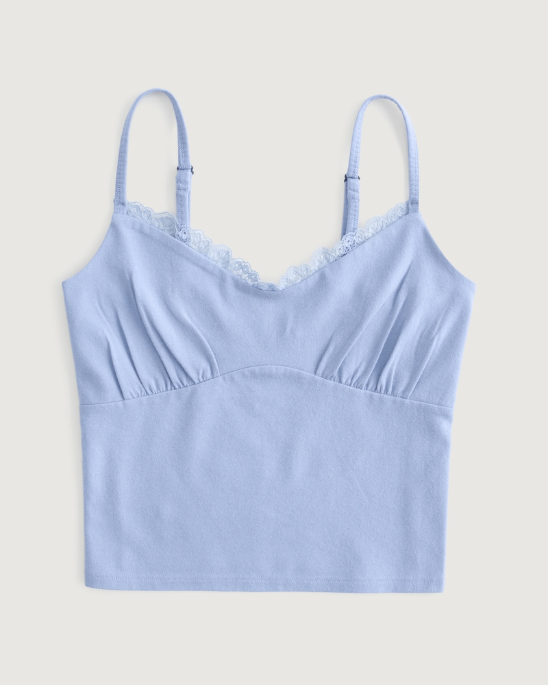 Women's Lace Trim Shirred Bust Cami Women's