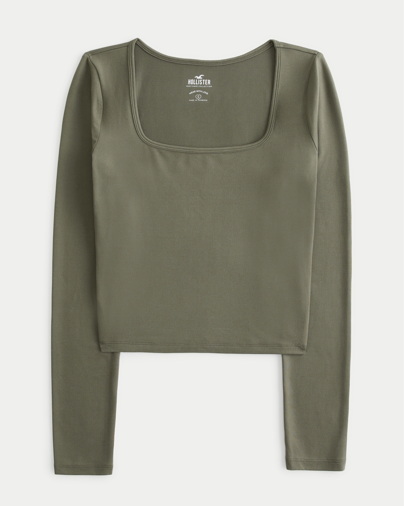 Hollister long sale sleeve top womens