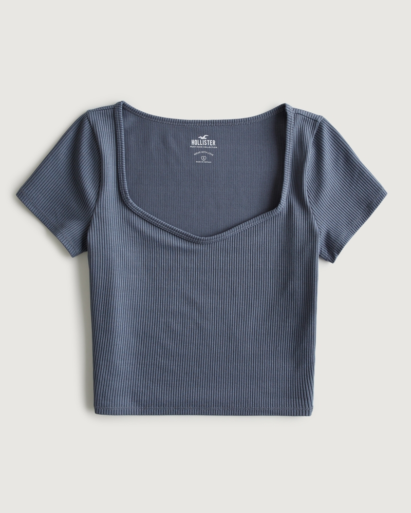 Hollister Seamless Fabric Scoop V-Neck T-Shirt