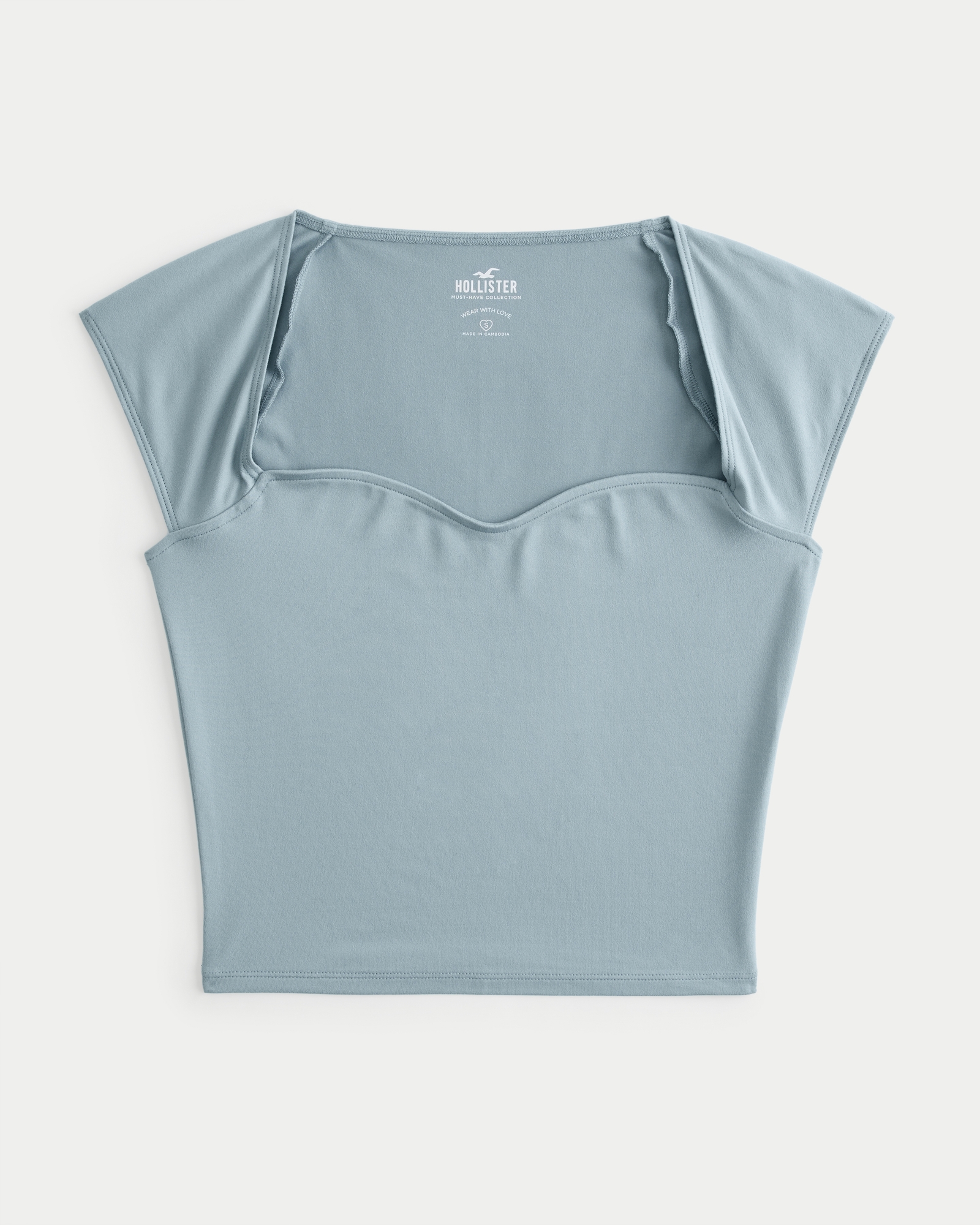 Hollister Women's Moonlight Beach Long Sleeve T-shirt Small Gray 