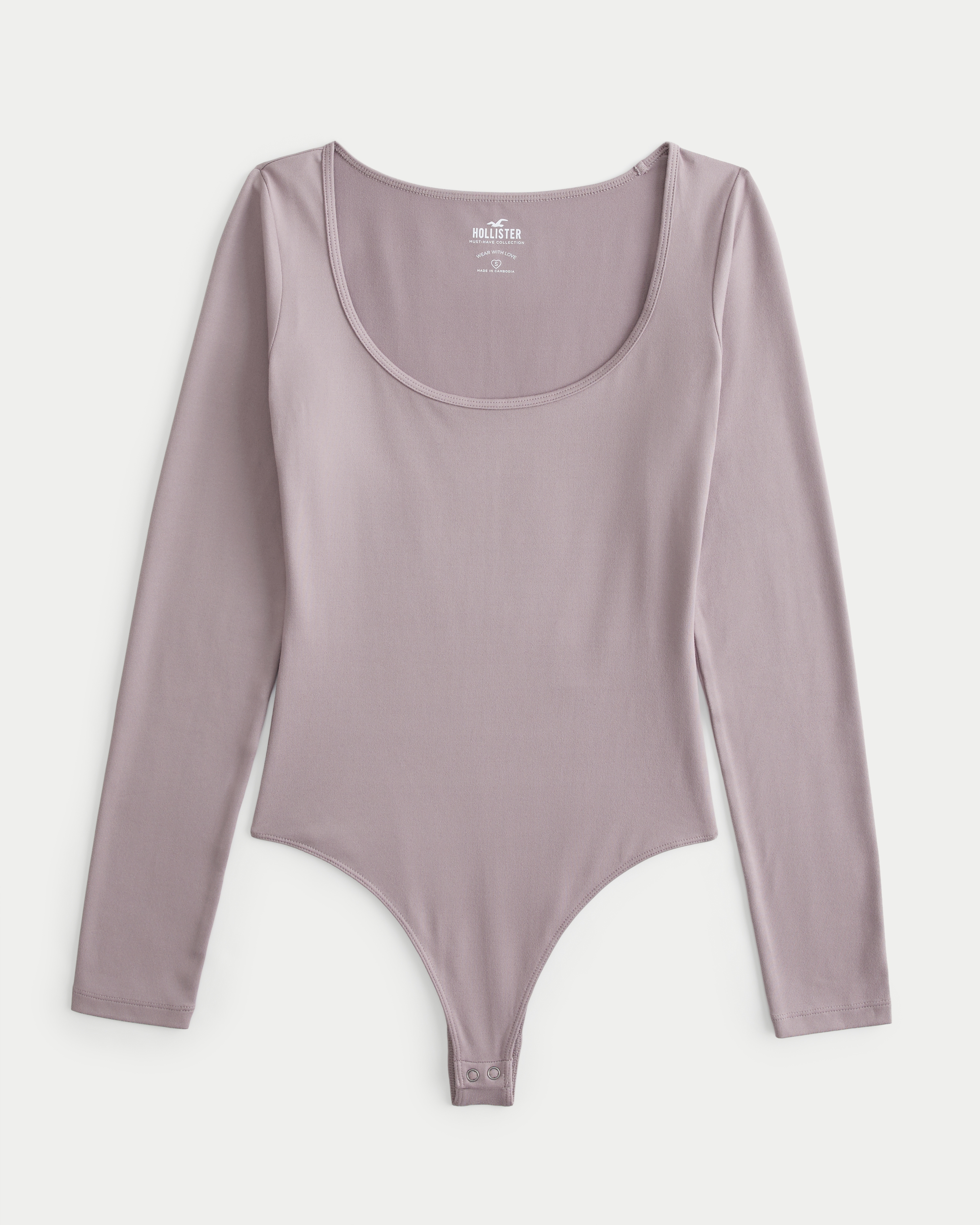 Seamless Fabric Long-Sleeve Scoop Bodysuit