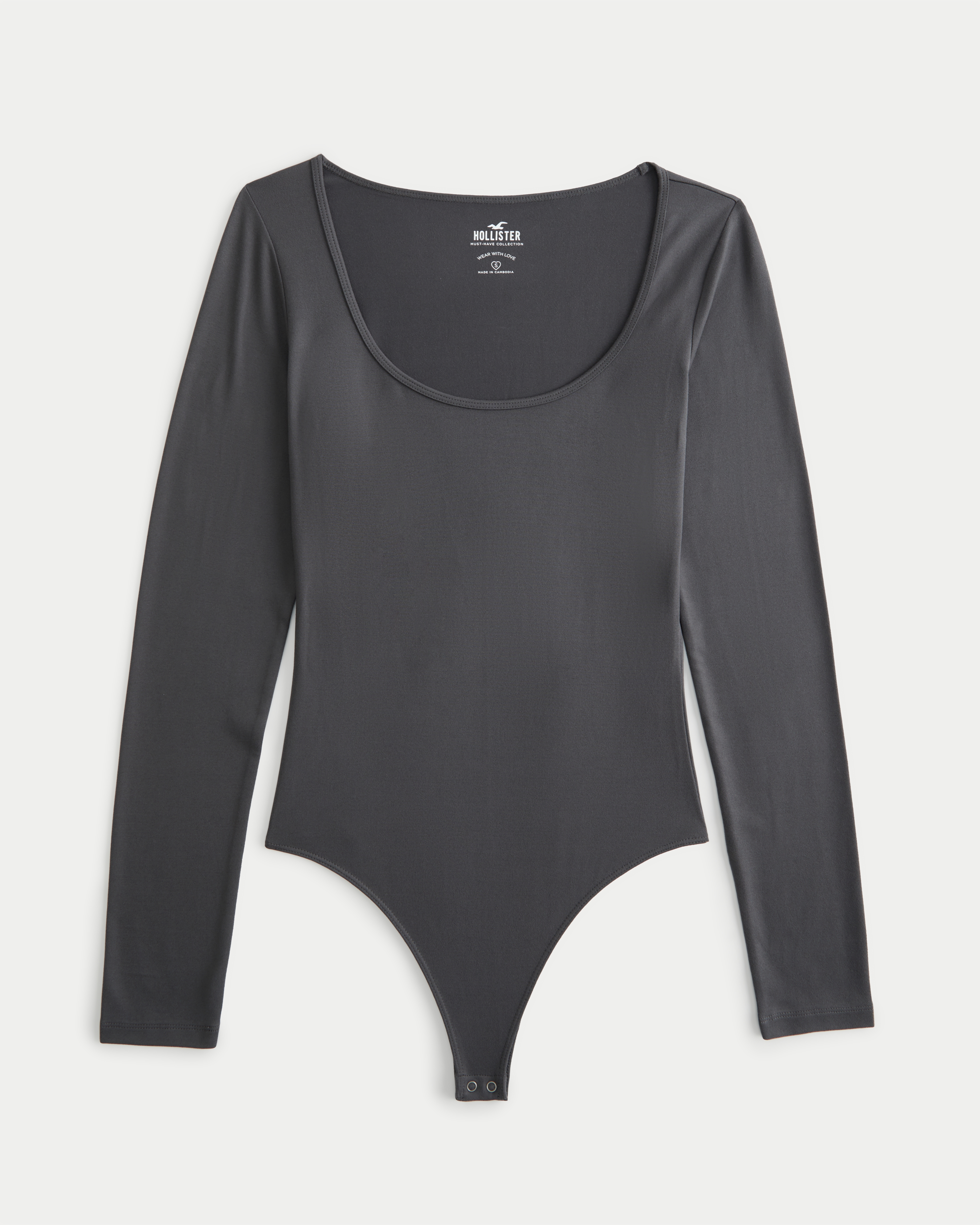 Women's Long-Sleeve Seamless Fabric Scoop Bodysuit | Women's Tops