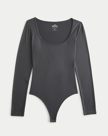 Women s Long Sleeve Seamless Fabric Scoop Bodysuit Women s
