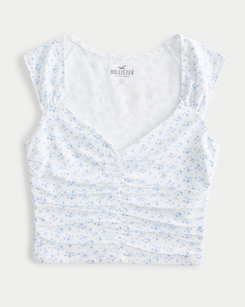 Ruched Cap Sleeve Top main image 1
