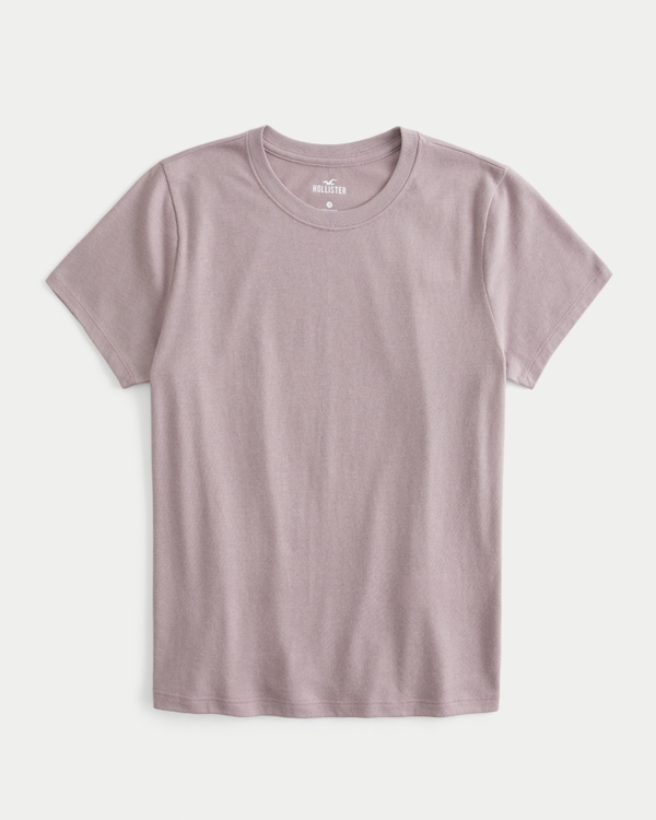 Longer-Length Crew T-Shirt, Purple Grey