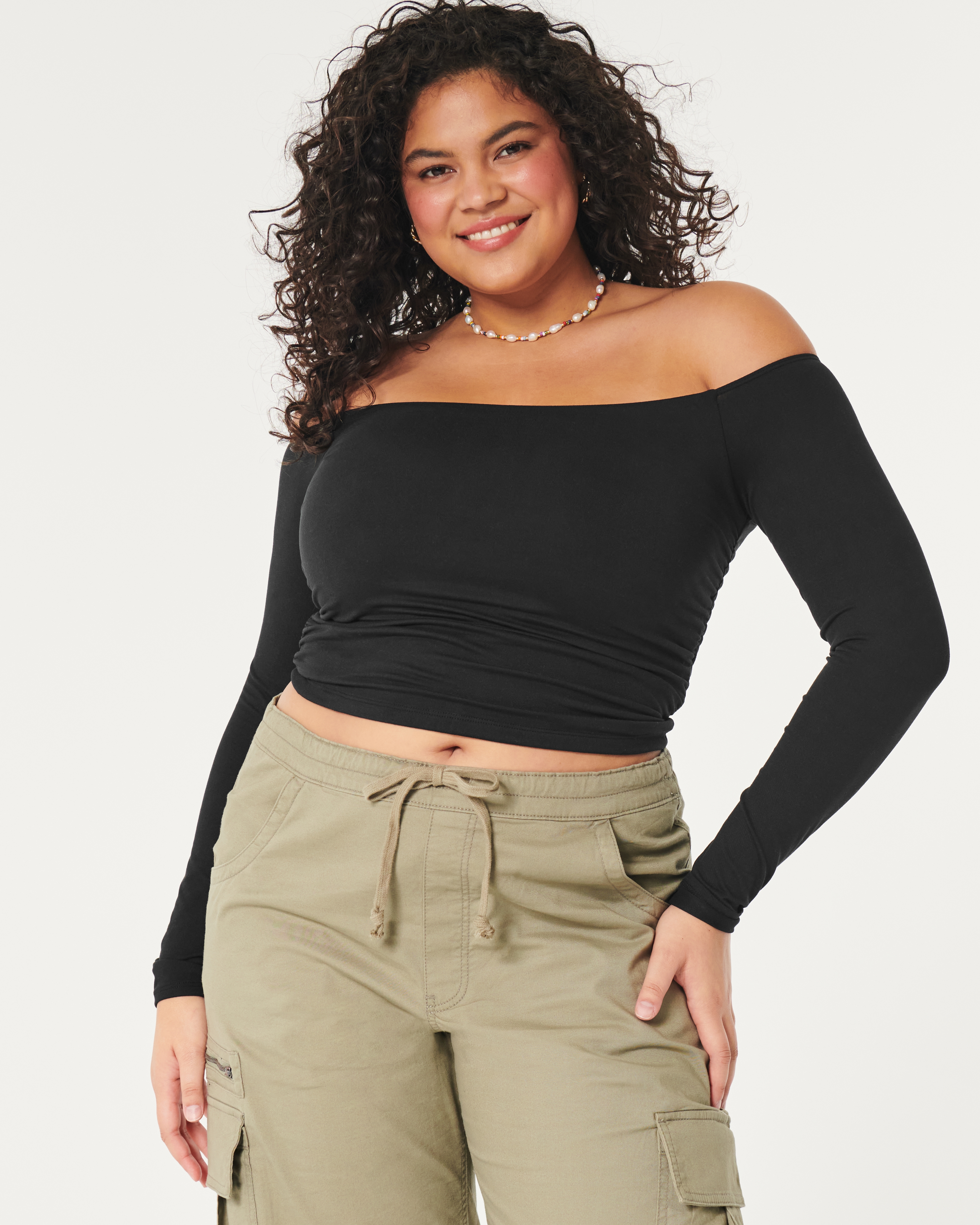 Hollister off hot sale the shoulder shirt