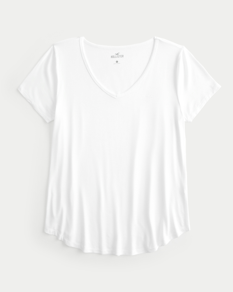 Women s Easy V Neck Icon T Shirt Women s Hollister Women s HollisterCo