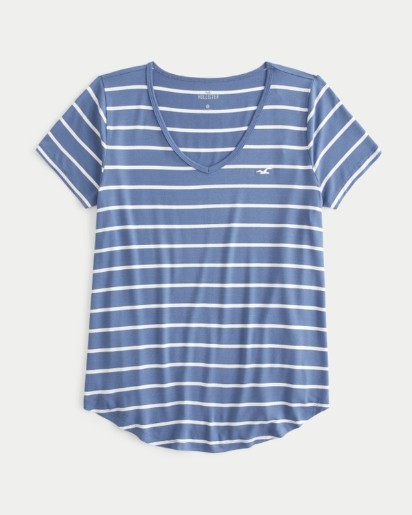 womens red and white striped Hollister shirt – RenewedtoYou