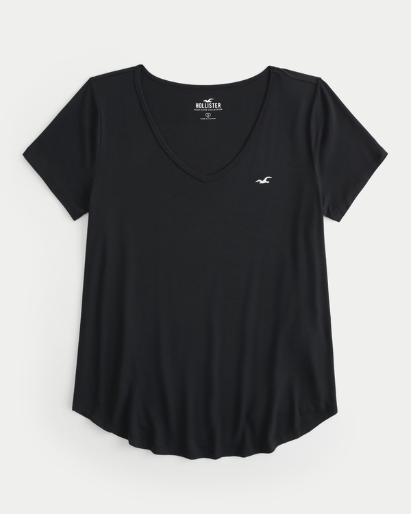 Camisetas de manga corta de mujer Cuello redondo y en v Hollister Co