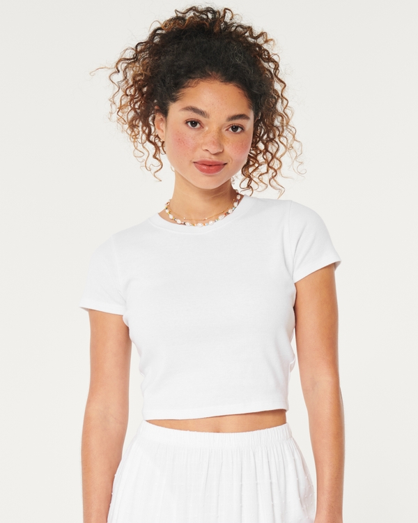 Hollister Co. EASY VEE - Basic T-shirt - bright white/white 