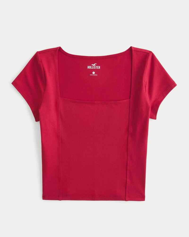 Hollister red crop top best sale