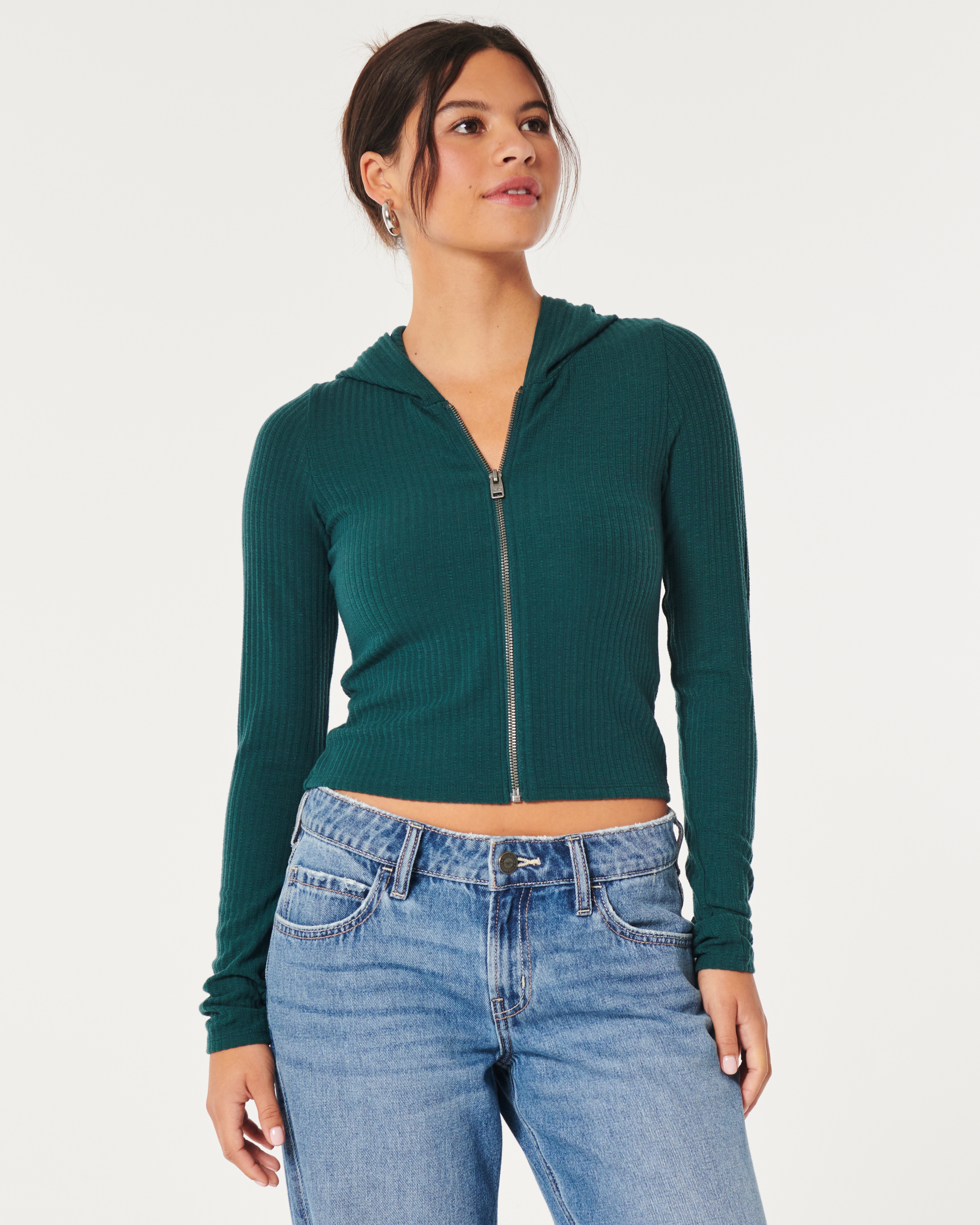 Hollister crop best sale boyfriend hoodie