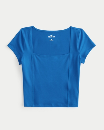 Women's Seamless Fabric SquareNeck TShirt Women's Tops