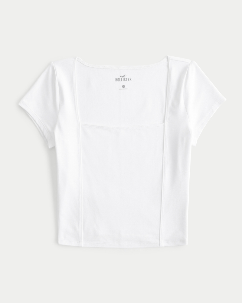 Women's Seamless Fabric Square-Neck T-Shirt | Women's Tops ...