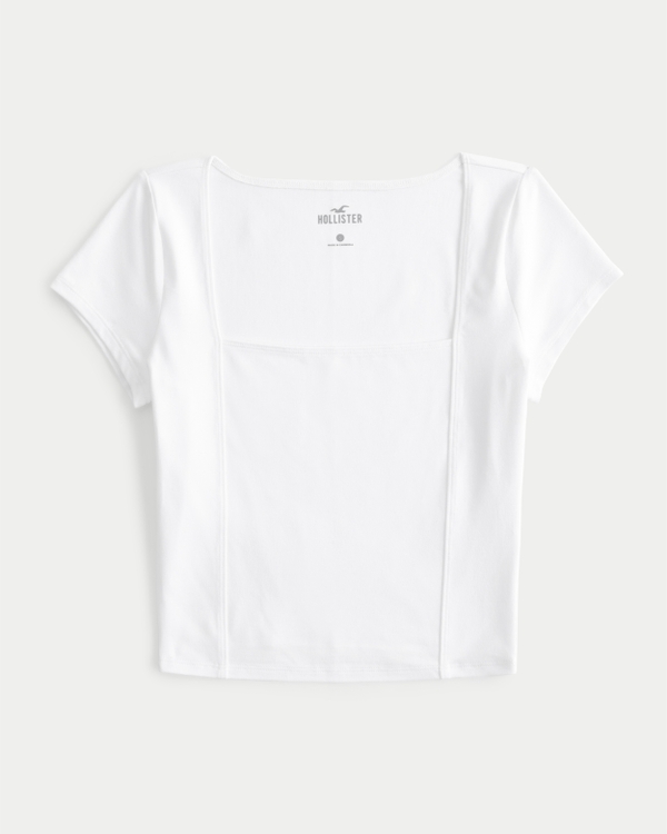 Women's Seamless Fabric Square-Neck T-Shirt | Women's | HollisterCo.com