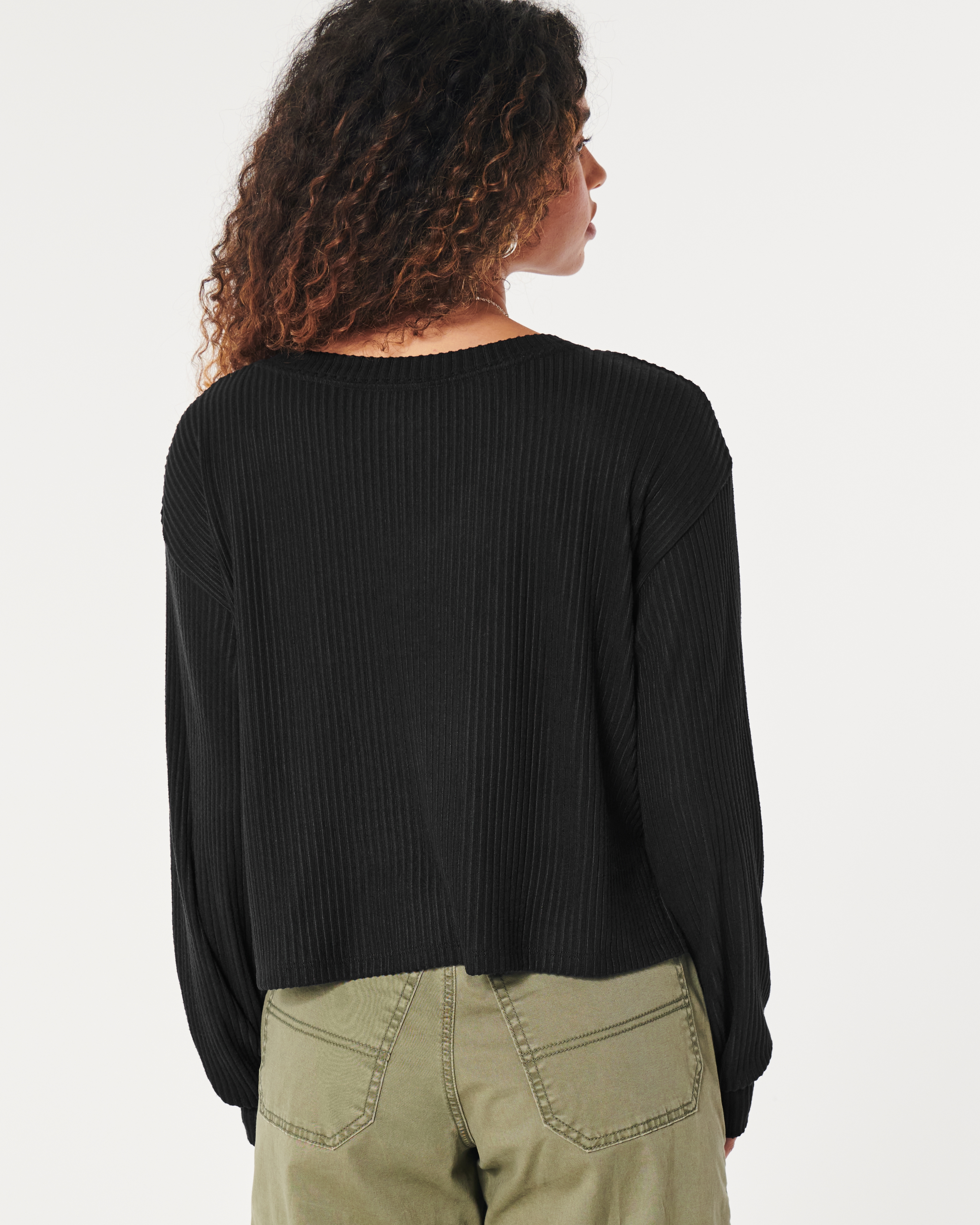 Easy Cozy Ribbed V-Neck Top