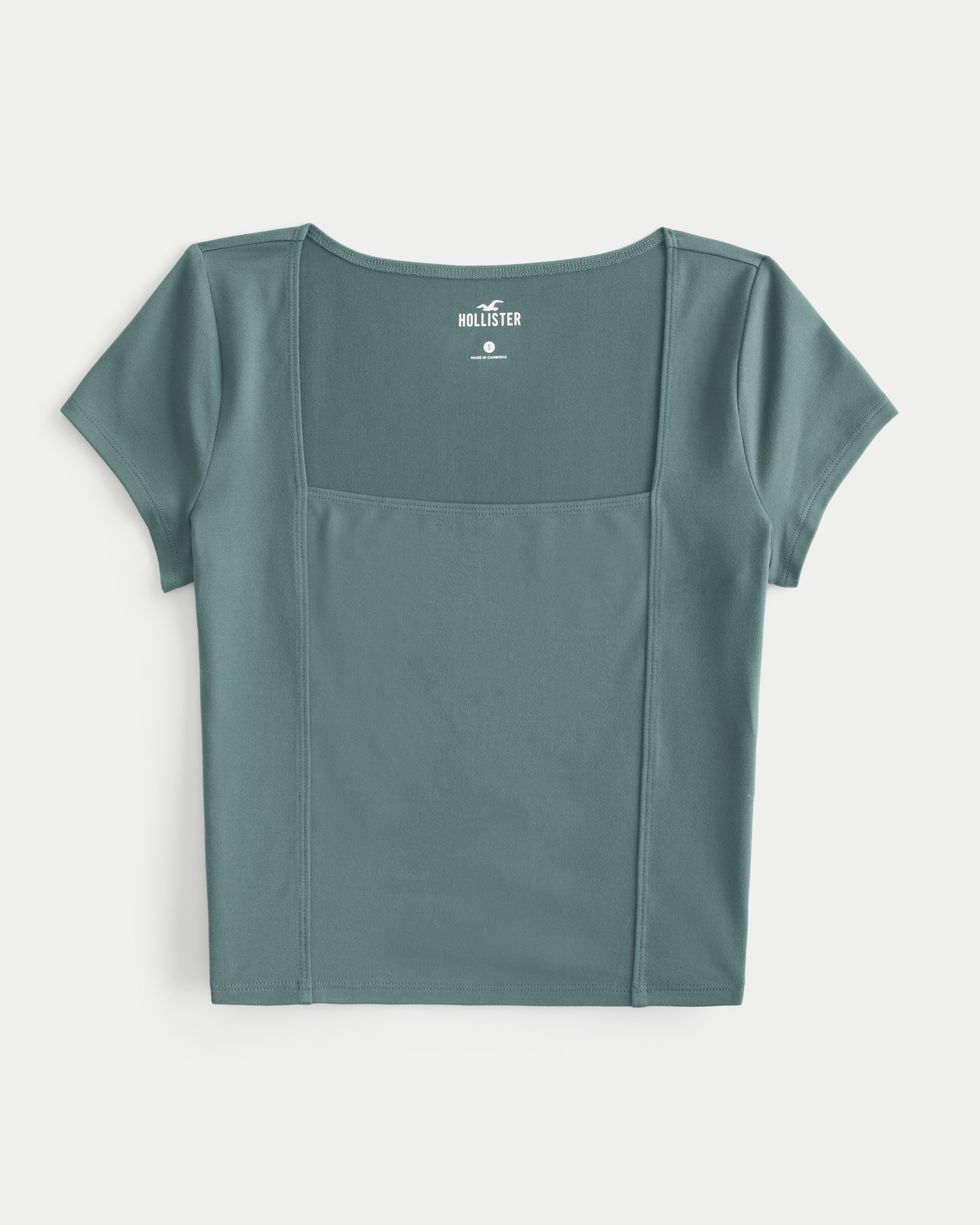 Women's Seamed Square-Neck T-Shirt, Women's Tops