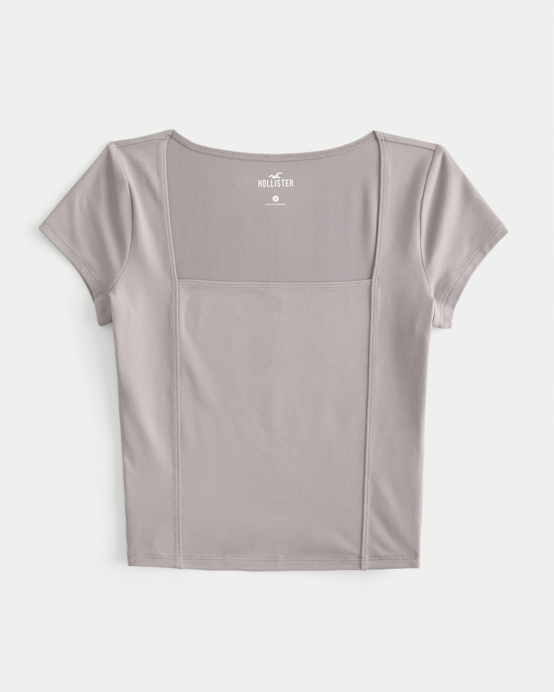 Hollister square neck top deals