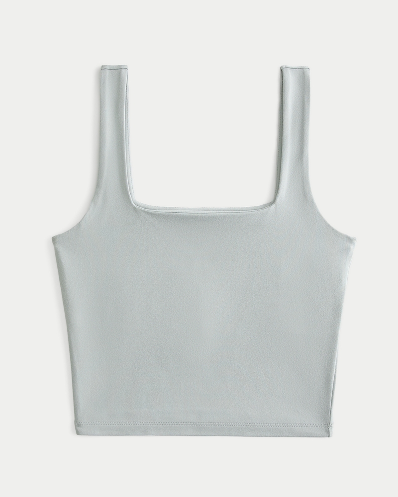 Soft Stretch Seamless Fabric Square-Neck Tank