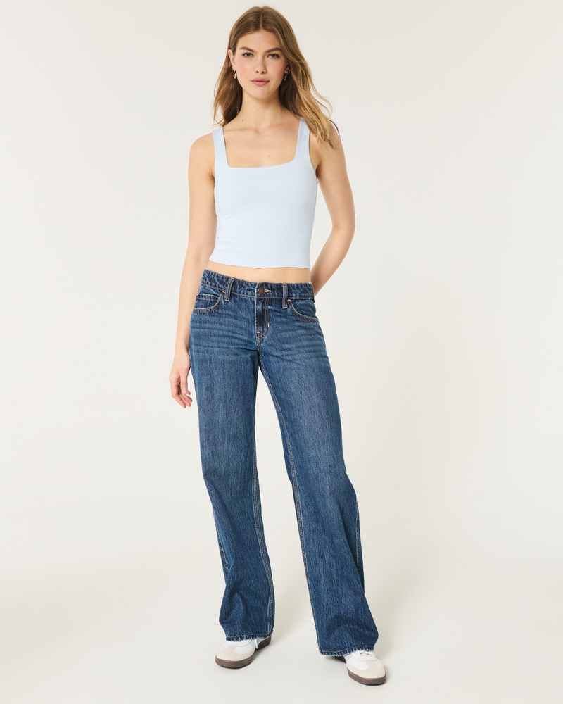 Soft Stretch Seamless Fabric Square-Neck Tank