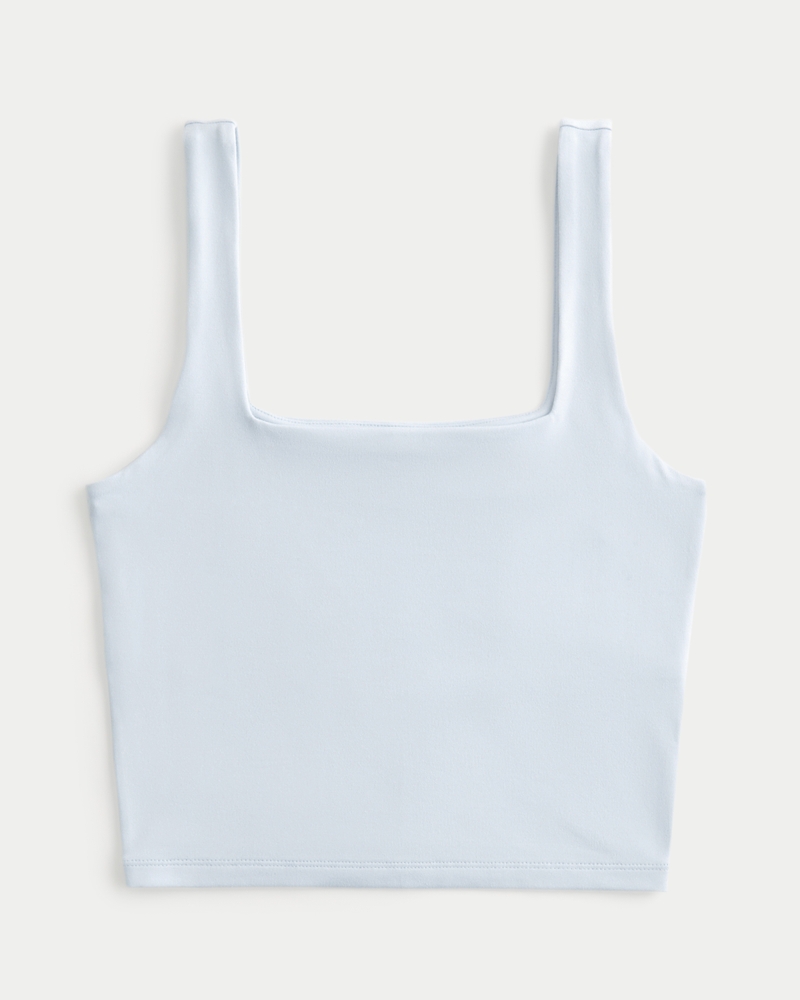 Soft Stretch Seamless Fabric Square-Neck Tank