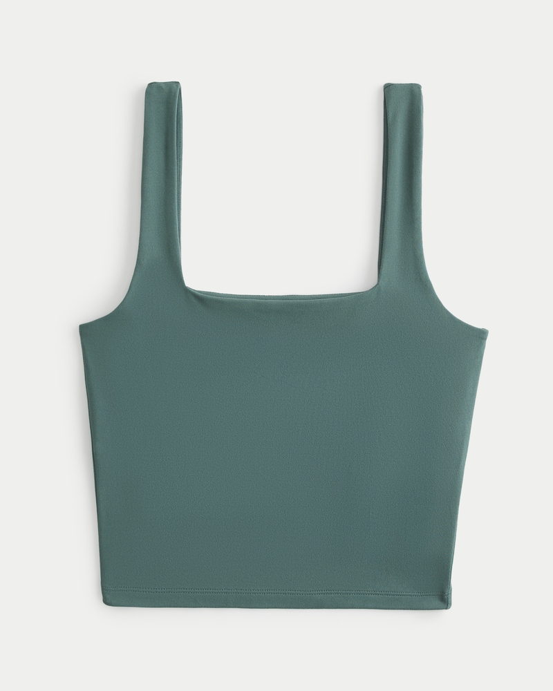 Soft Stretch Seamless Fabric Square-Neck Tank