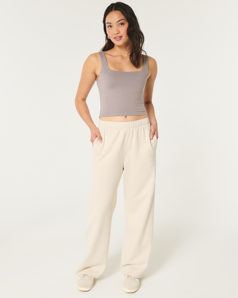 Soft Stretch Seamless Fabric Square-Neck Tank