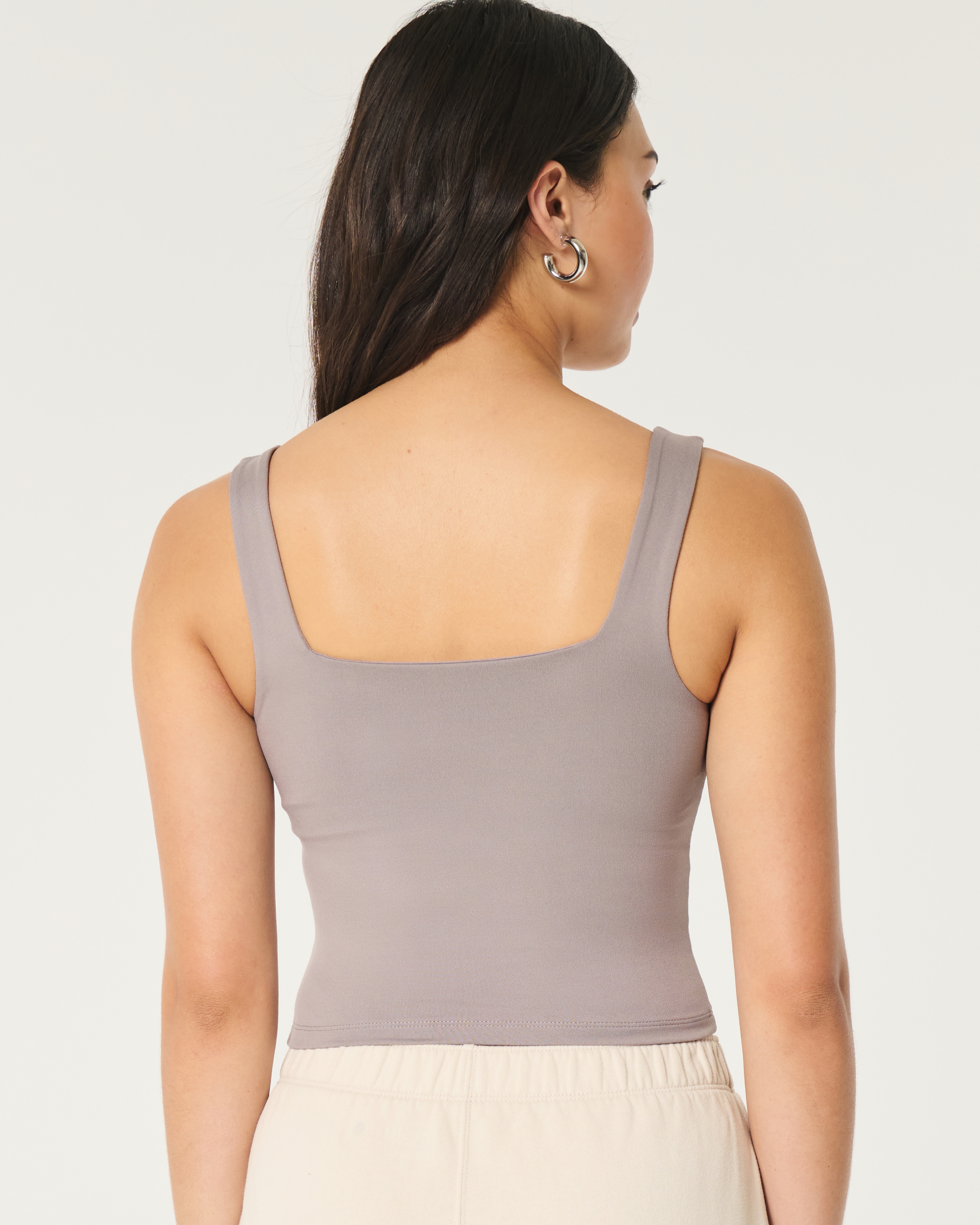 Soft Stretch Seamless Fabric Square-Neck Tank