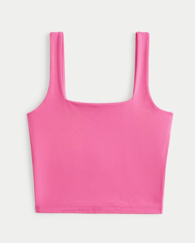 Soft Stretch Seamless Fabric Square-Neck Tank