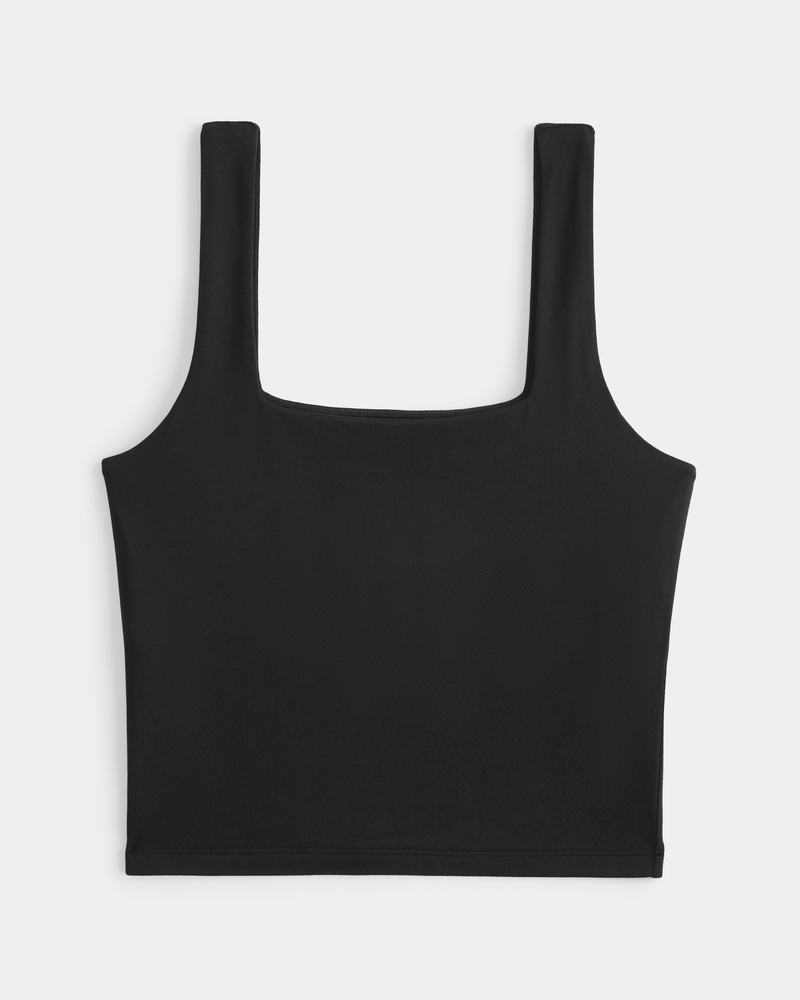 Soft Stretch Seamless Fabric Square-Neck Tank