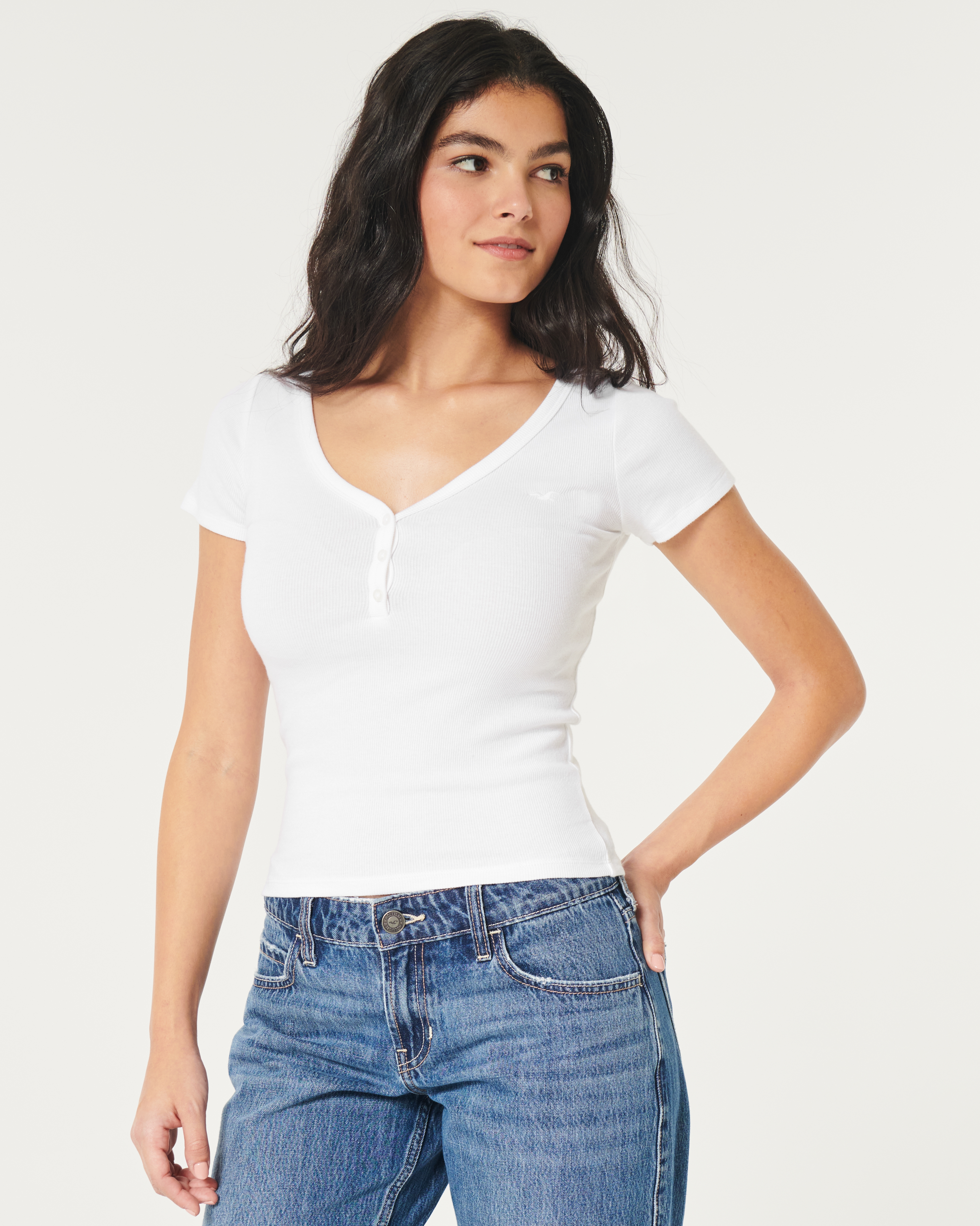 Ribbed Short-Sleeve Icon Henley