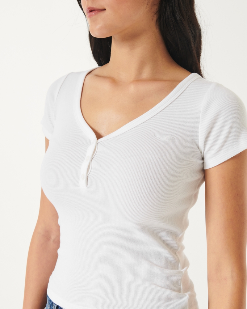 Ribbed Short-Sleeve Icon Henley