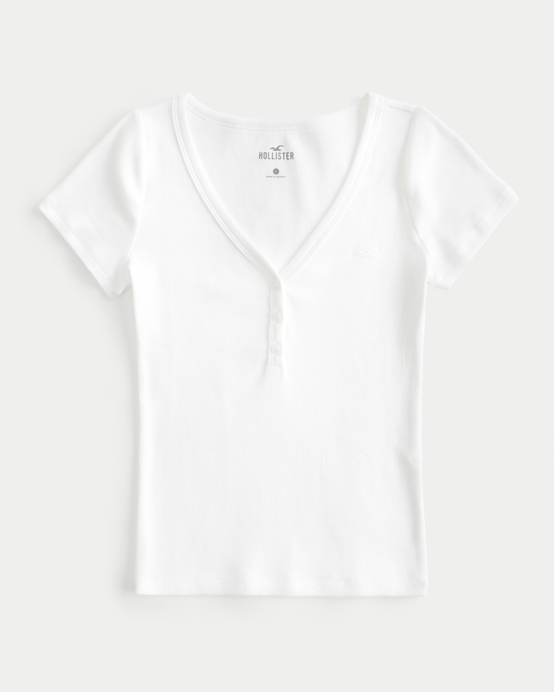 Ribbed Short-Sleeve Icon Henley