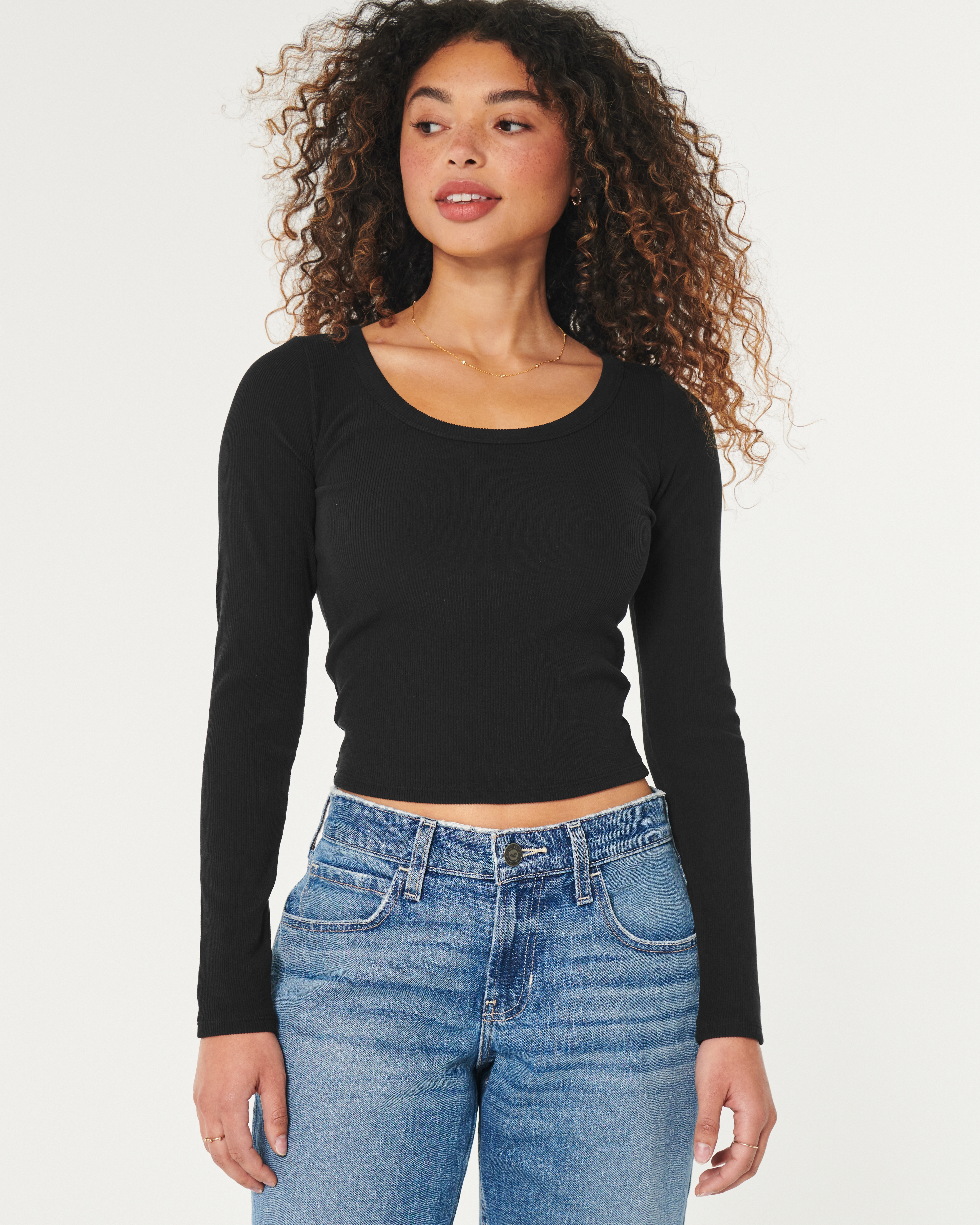 Ribbed Seamless Fabric Scoop Top