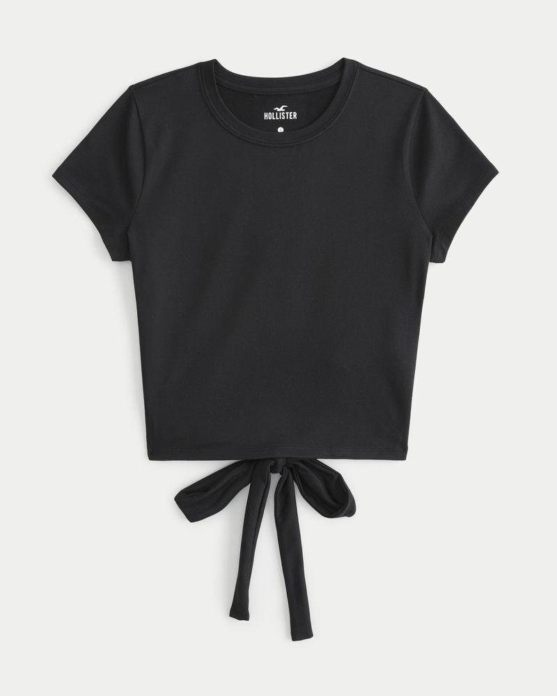 Women's Seamless Fabric Tie-Back T-Shirt, Women's Tops