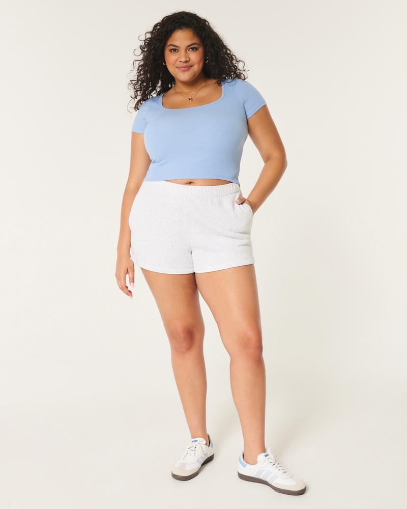 Ribbed Square-Neck Baby Tee