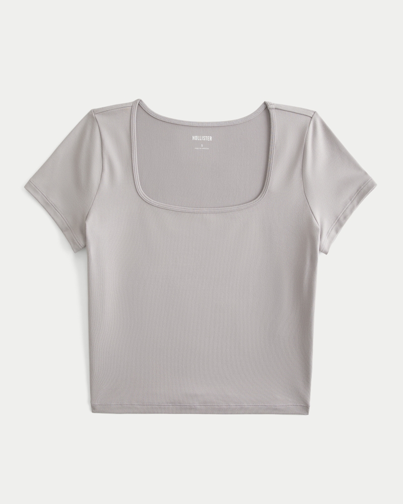 Seamless Fabric Square-Neck Baby Tee