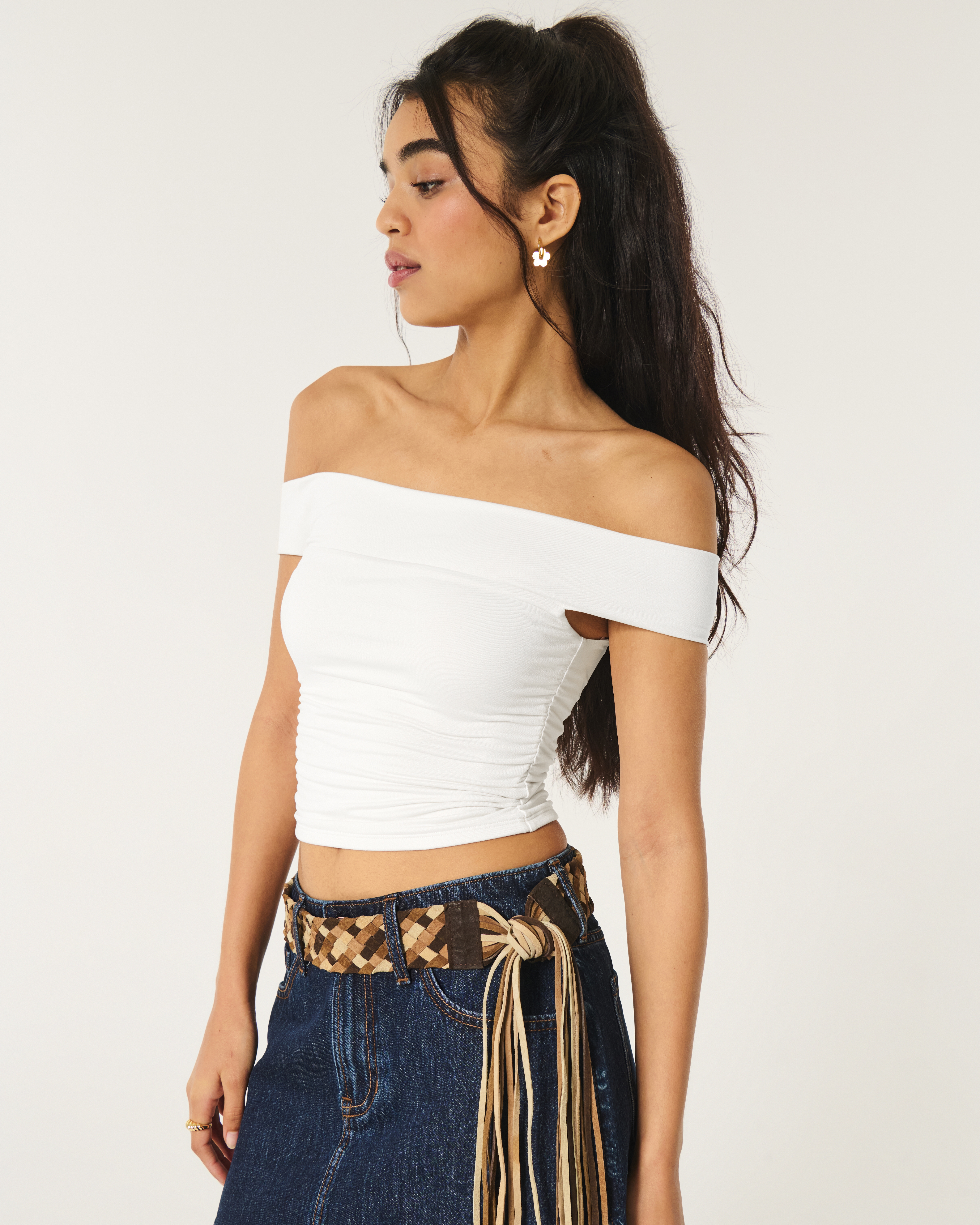 Hollister off the shoulder shirt on sale