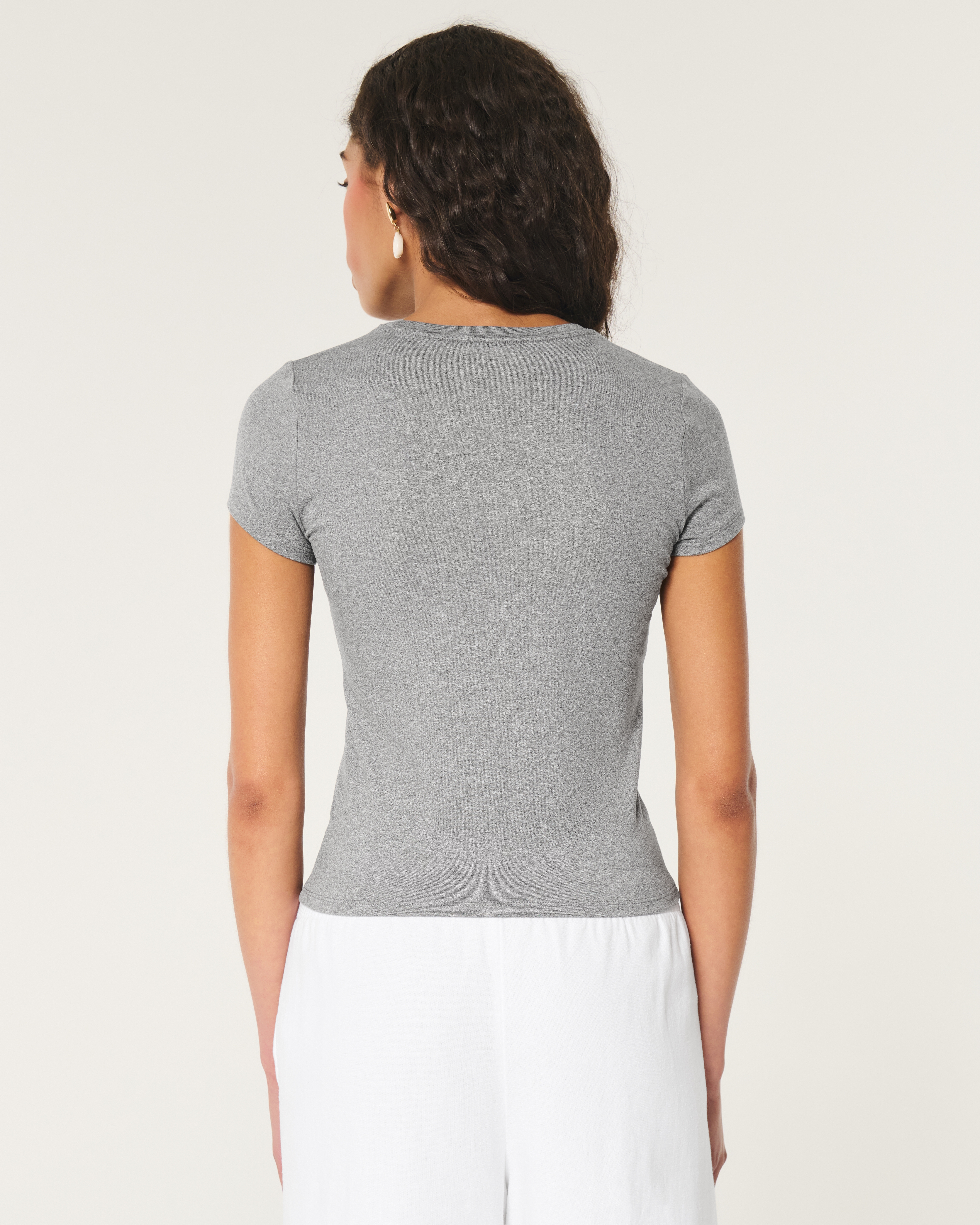 Seamless Fabric Longline Crew Baby Tee
