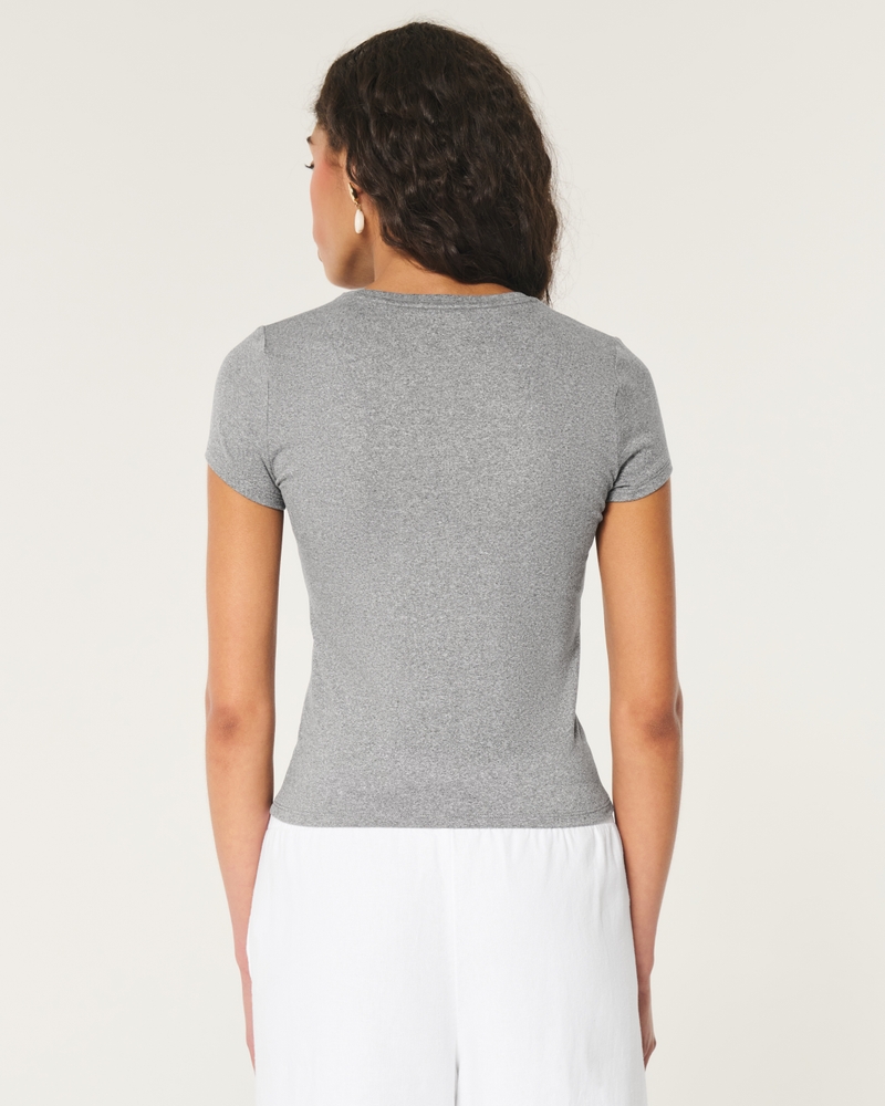 Seamless Fabric Longline Crew Baby Tee