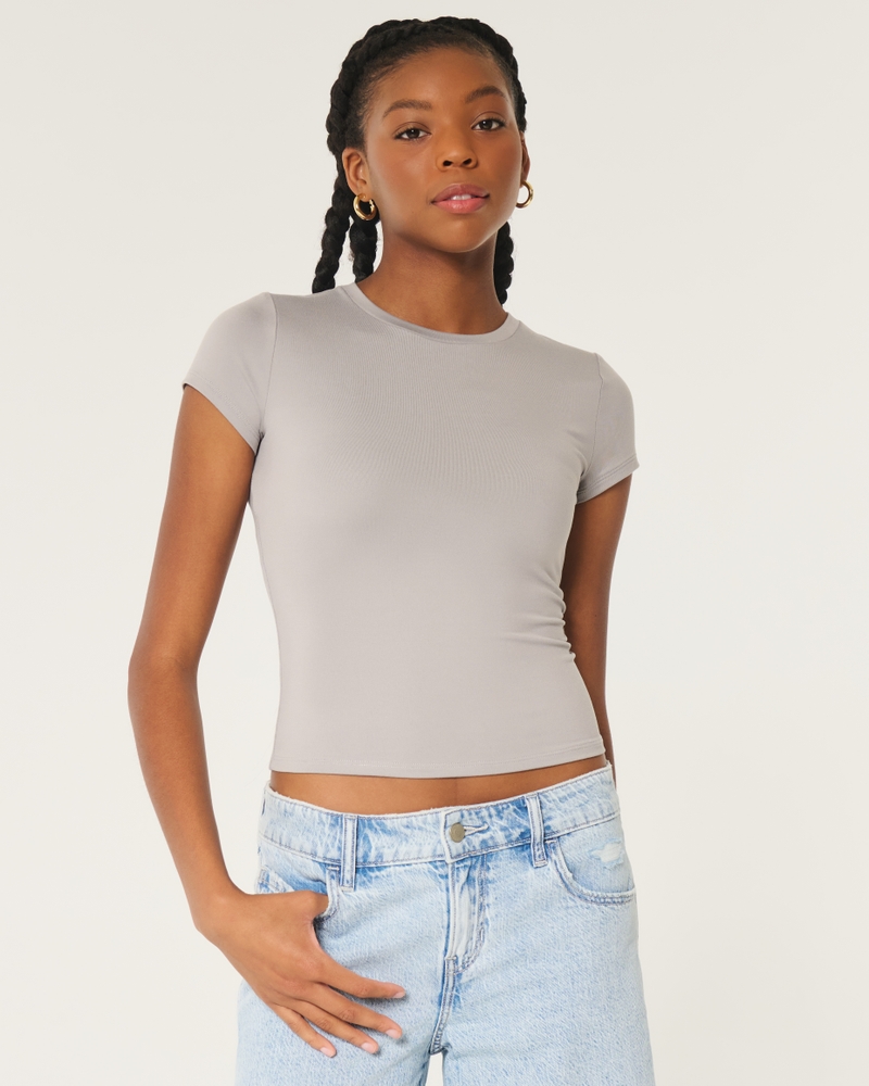 Seamless Fabric Longline Crew Baby Tee