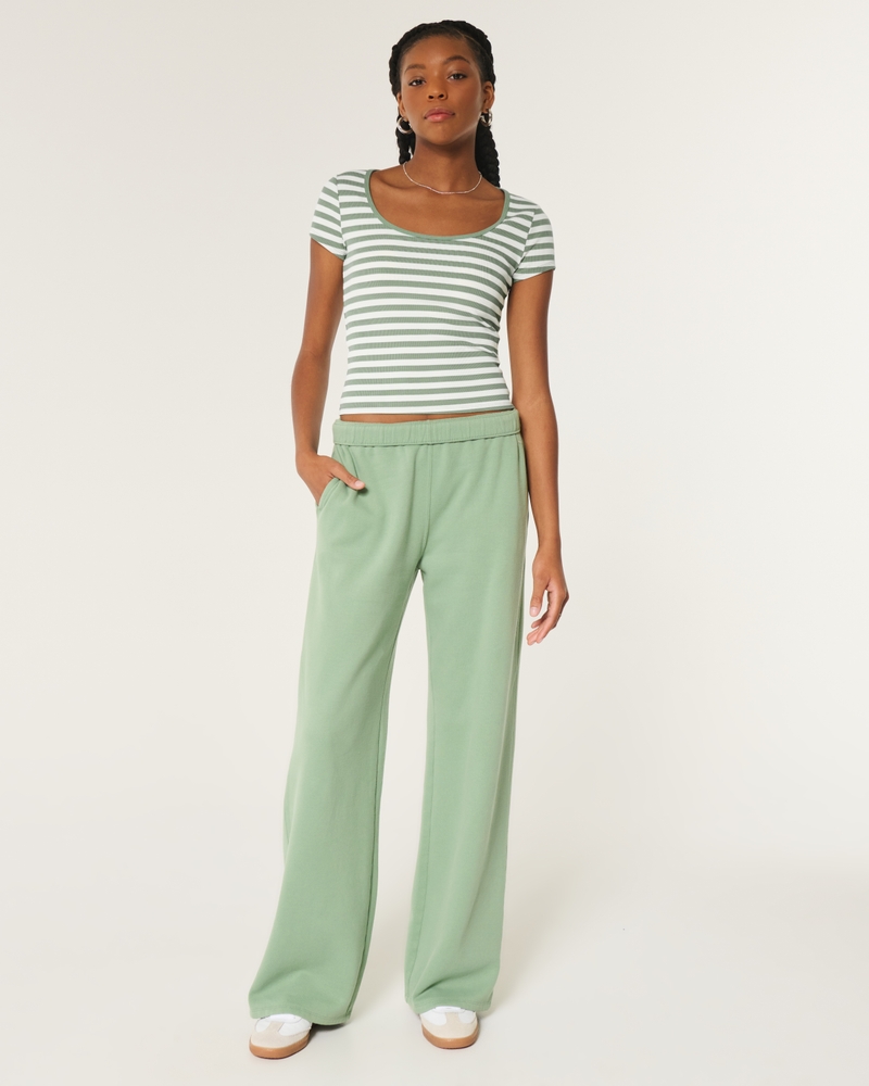 Ribbed Seamless Fabric Scoop Baby Tee