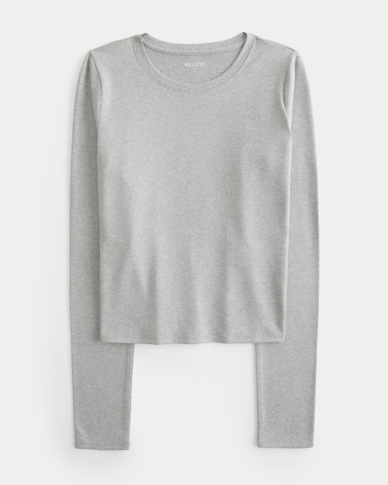 Soft Stretch Seamless Fabric Long-Sleeve Top