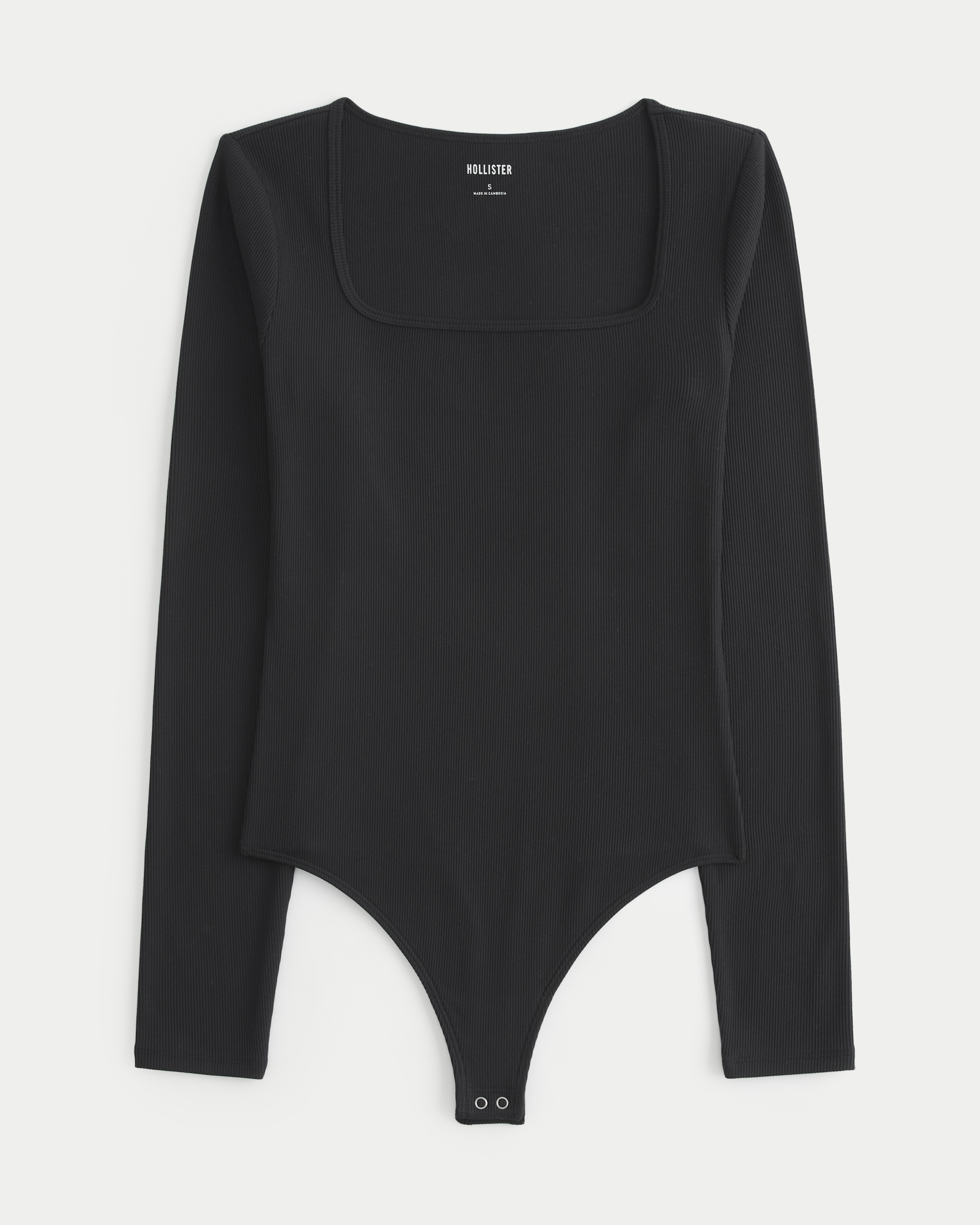 Ribbed Seamless Fabric Square-Neck Bodysuit