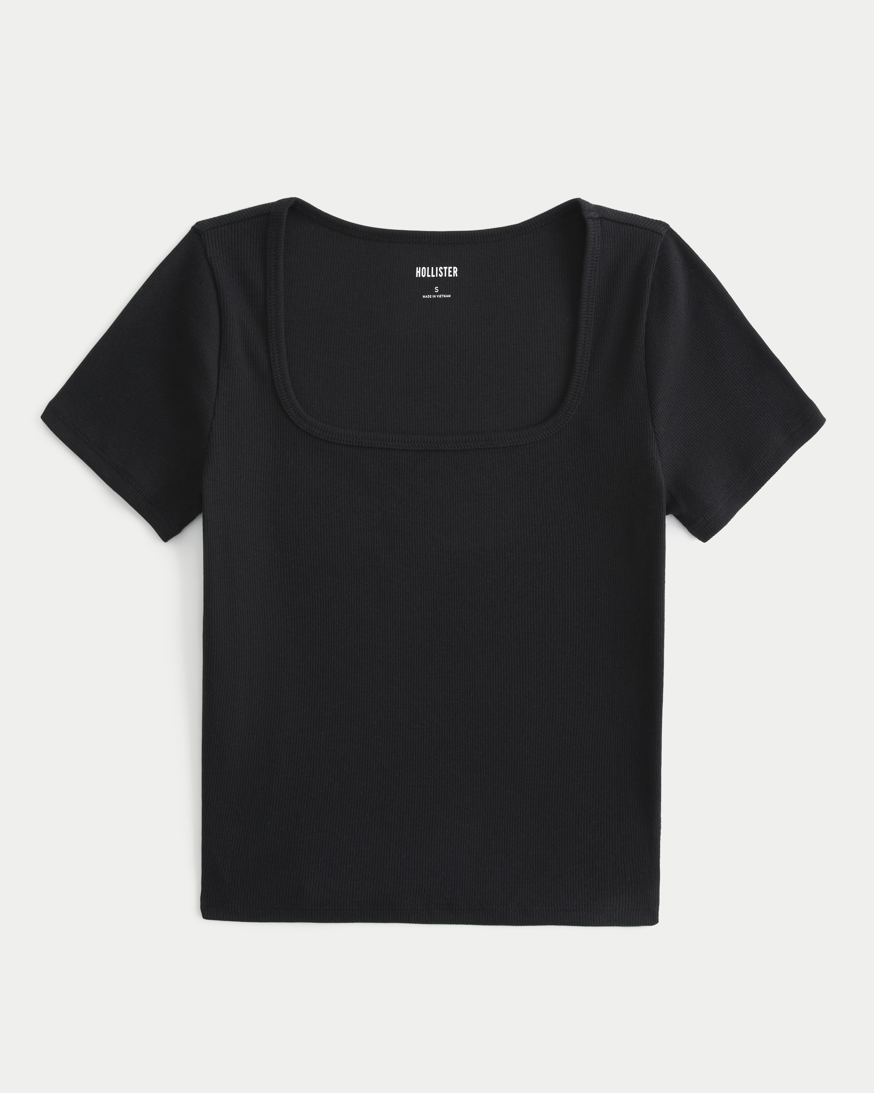 Ribbed Square-Neck Baby Tee
