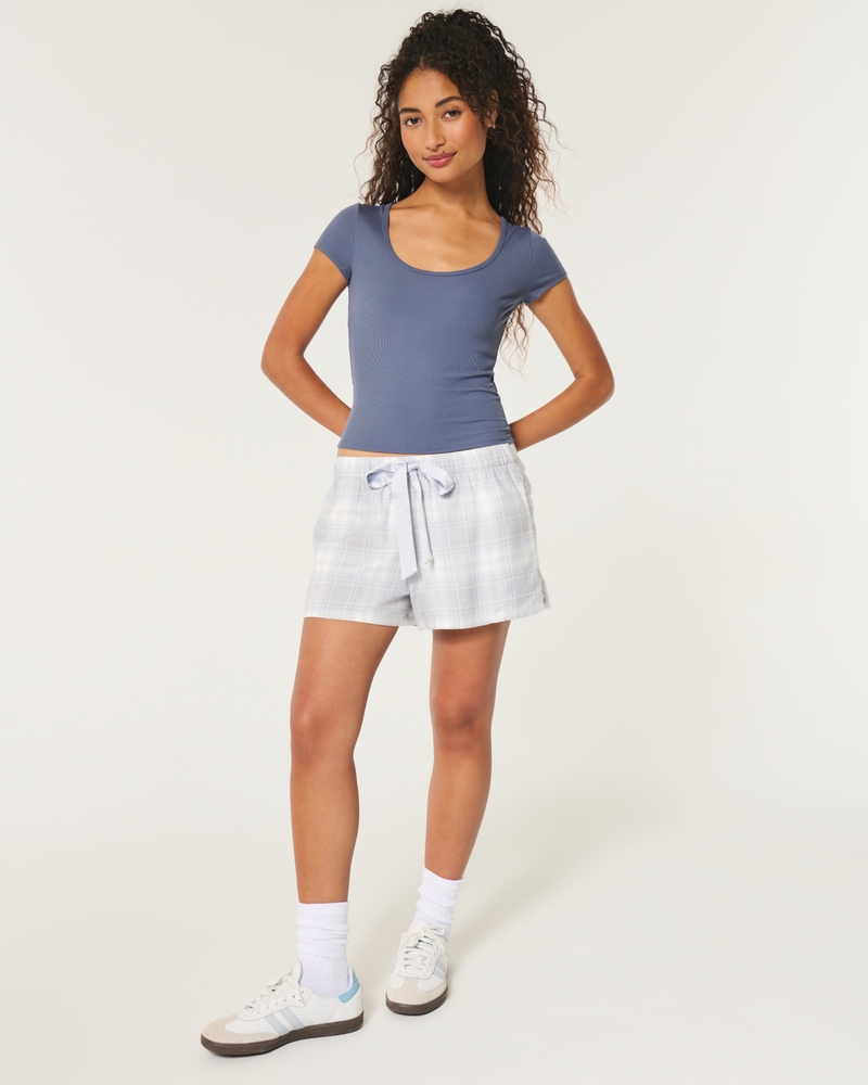 Ribbed Seamless Fabric Scoop Baby Tee