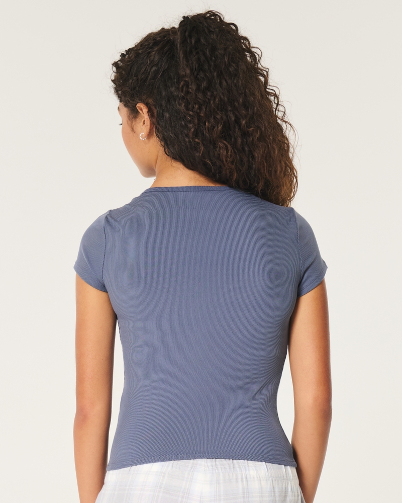 Ribbed Seamless Fabric Scoop Baby Tee
