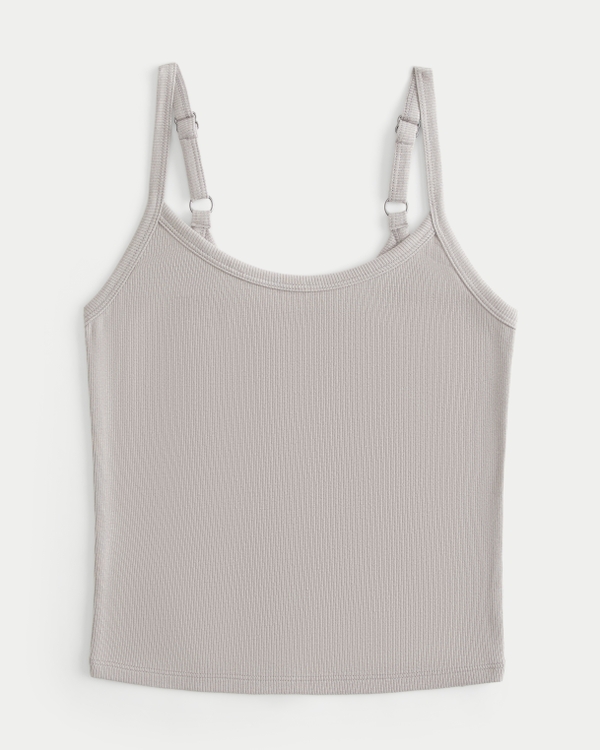 Ribbed Scoop Cami, Warm Gray view 1